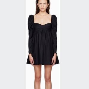 Reformation Kenzi Organic Cotton Mini Dress – Black Size 2